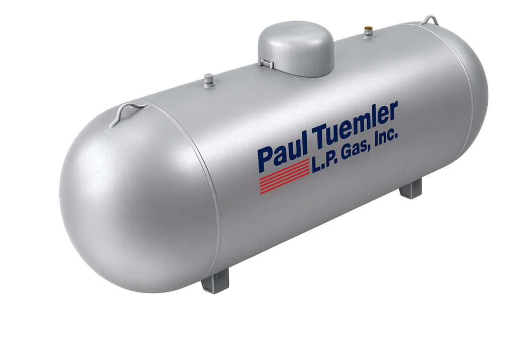 silver propane tank